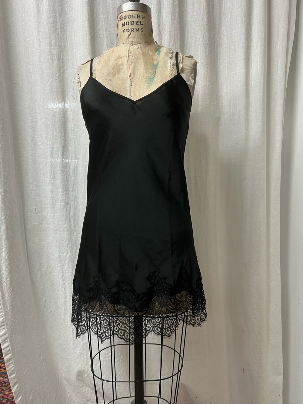 Knix Black Lace-Trim Slip Dress - Women Intimates & Sleepwear